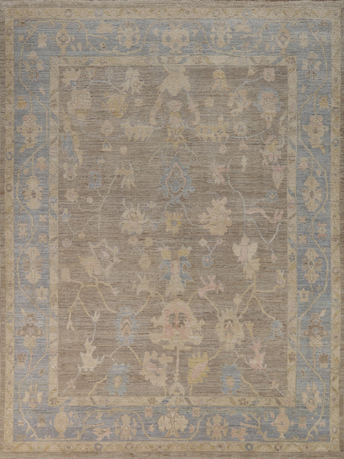 Vegetable Dye Wool Oushak Turkish Area Rug 8x10