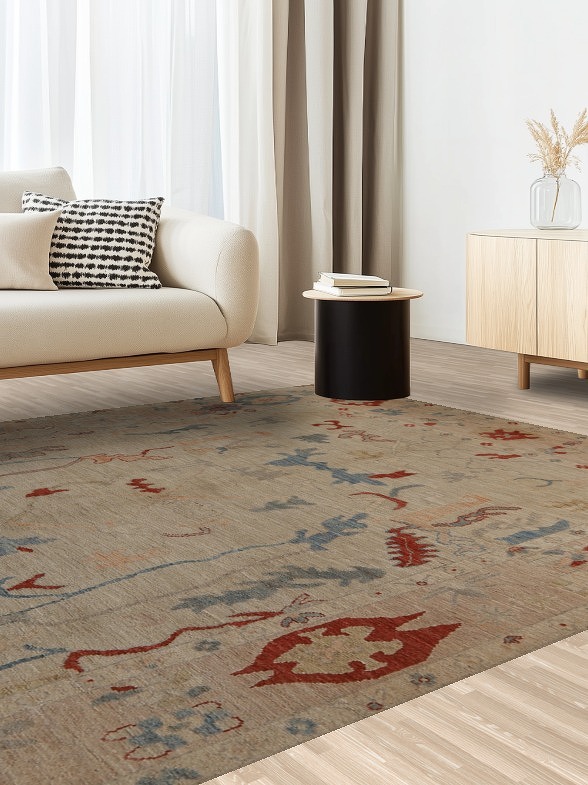 Vegetable Dye Wool Oushak Turkish Area Rug 8x10