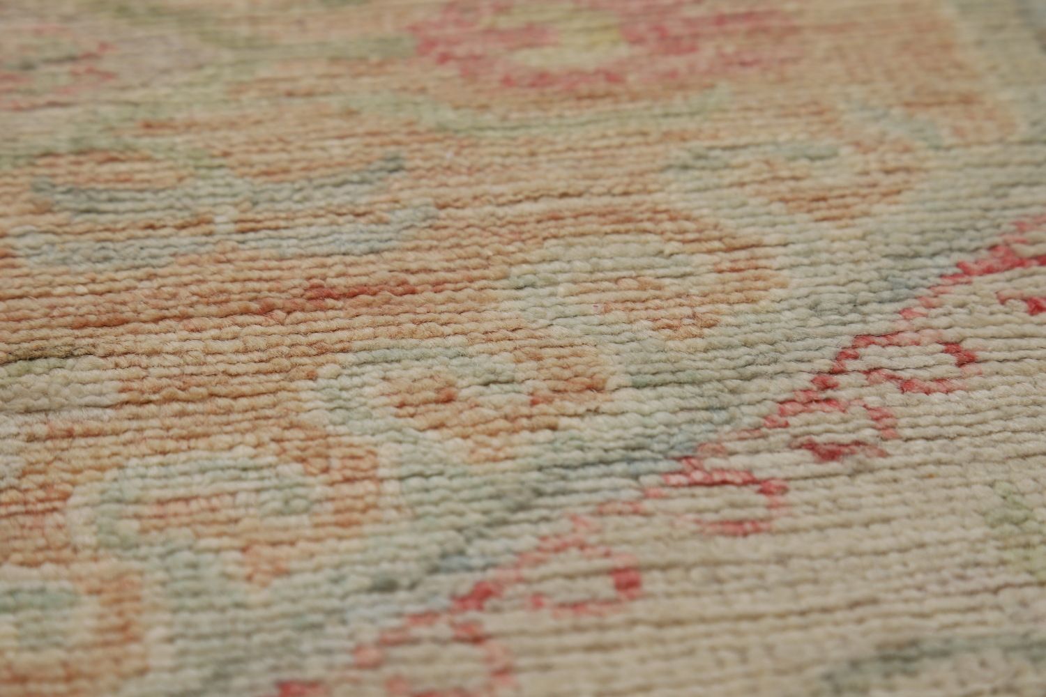 Vegetable Dye Oushak Turkish Runner Rug 3x10