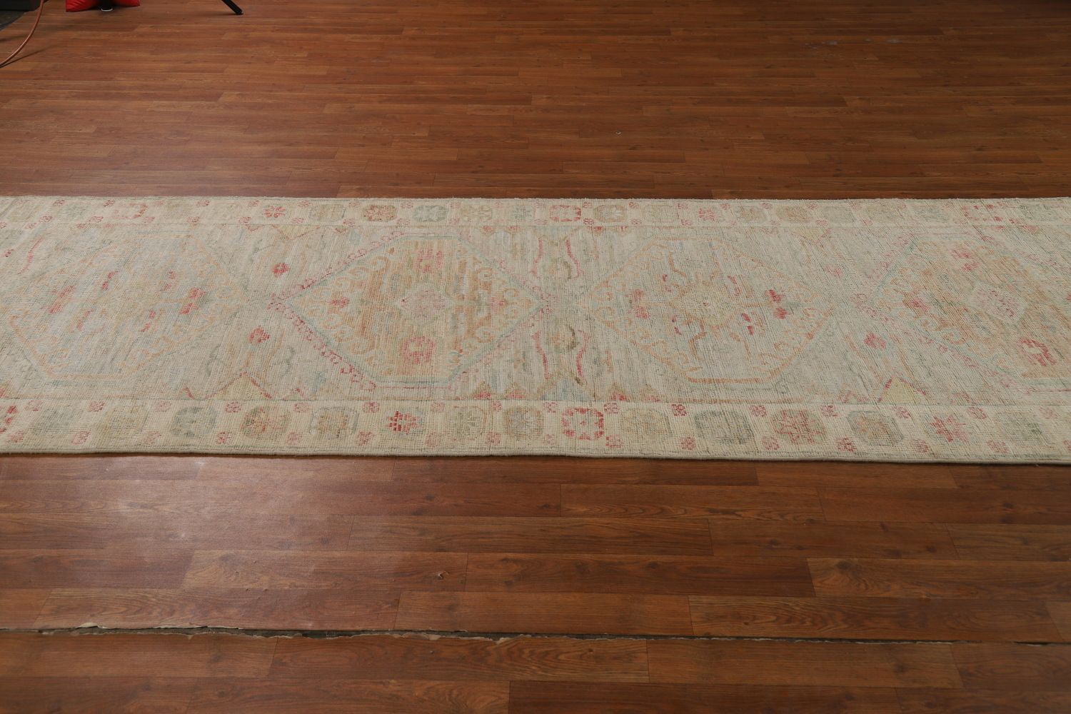 Vegetable Dye Oushak Turkish Runner Rug 3x10