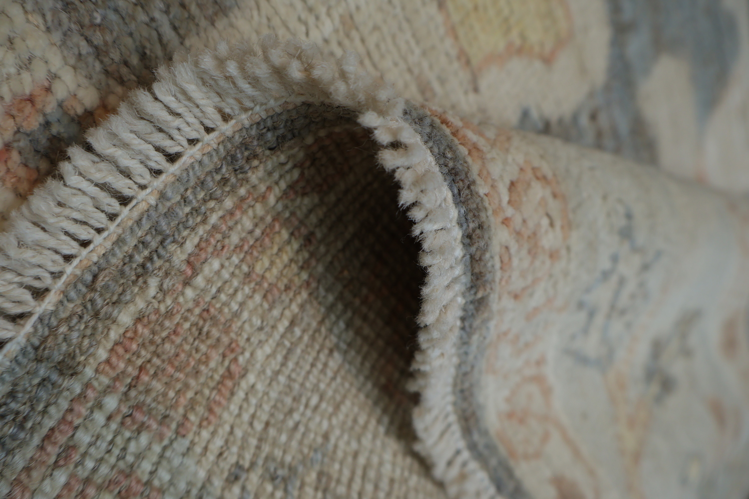 Vegetable Dye Gray Oushak Turkish Rug 4x6