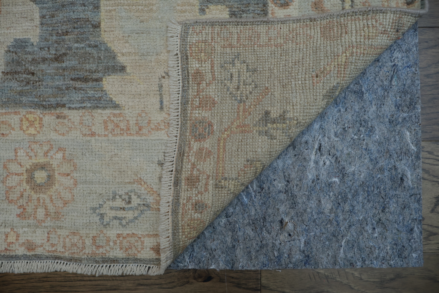 Vegetable Dye Gray Oushak Turkish Rug 4x6
