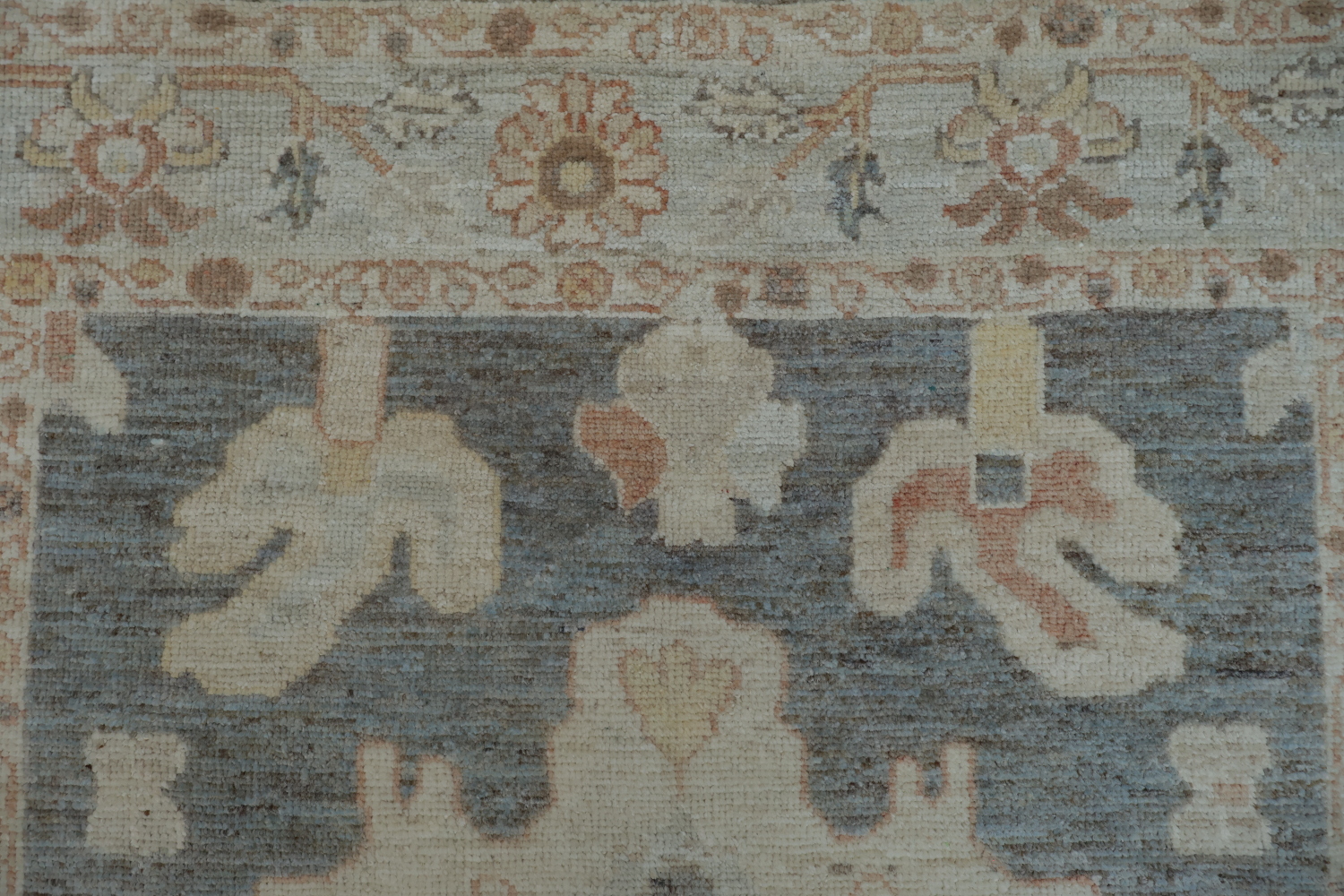 Vegetable Dye Gray Oushak Turkish Rug 4x6