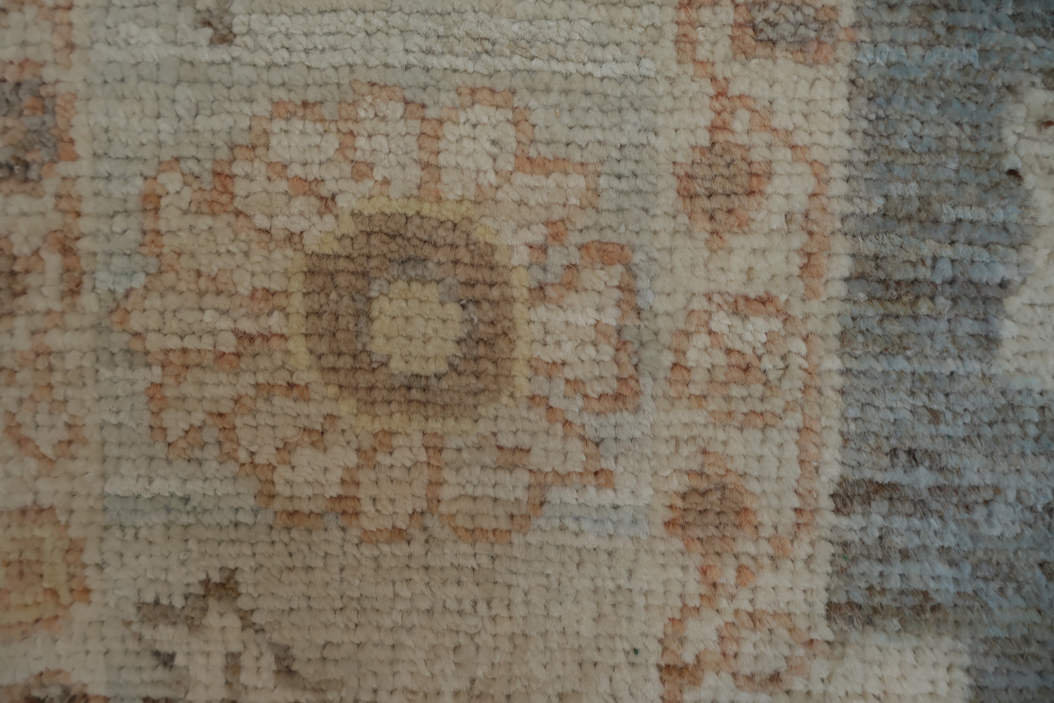 Vegetable Dye Gray Oushak Turkish Rug 4x6