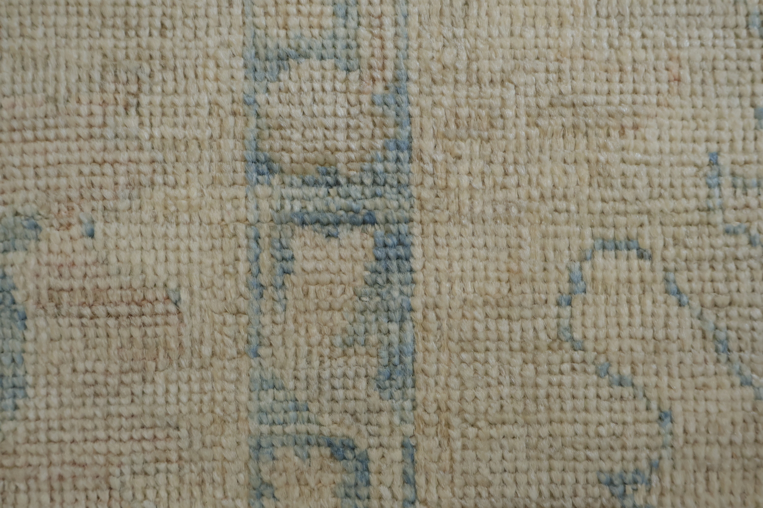 Vegetable Dye Beige and Blue Muted Oushak Turkish Area Rug 8x10