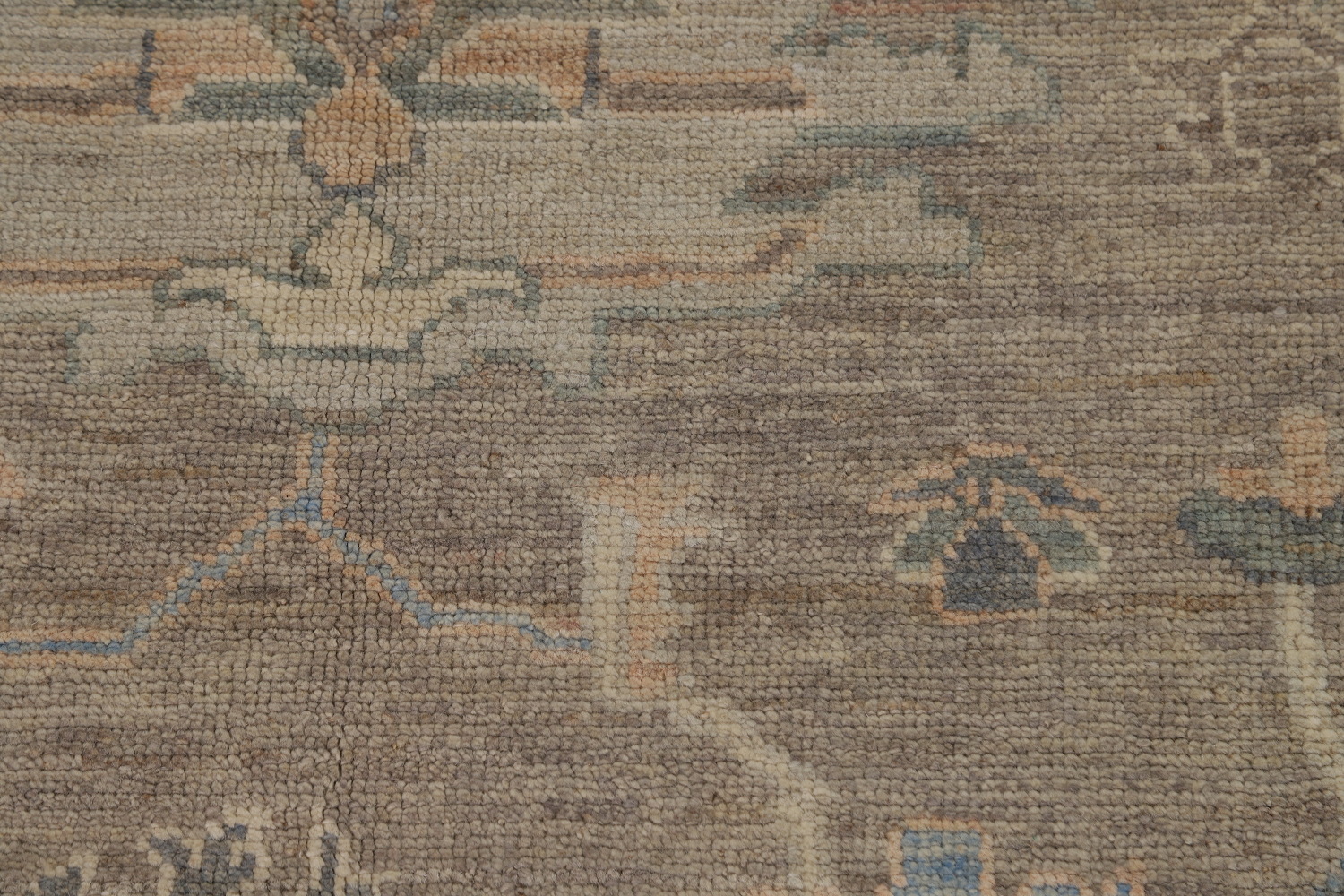 Vegetable Dye Brown Floral Oushak Turkish Area Rug 8x10