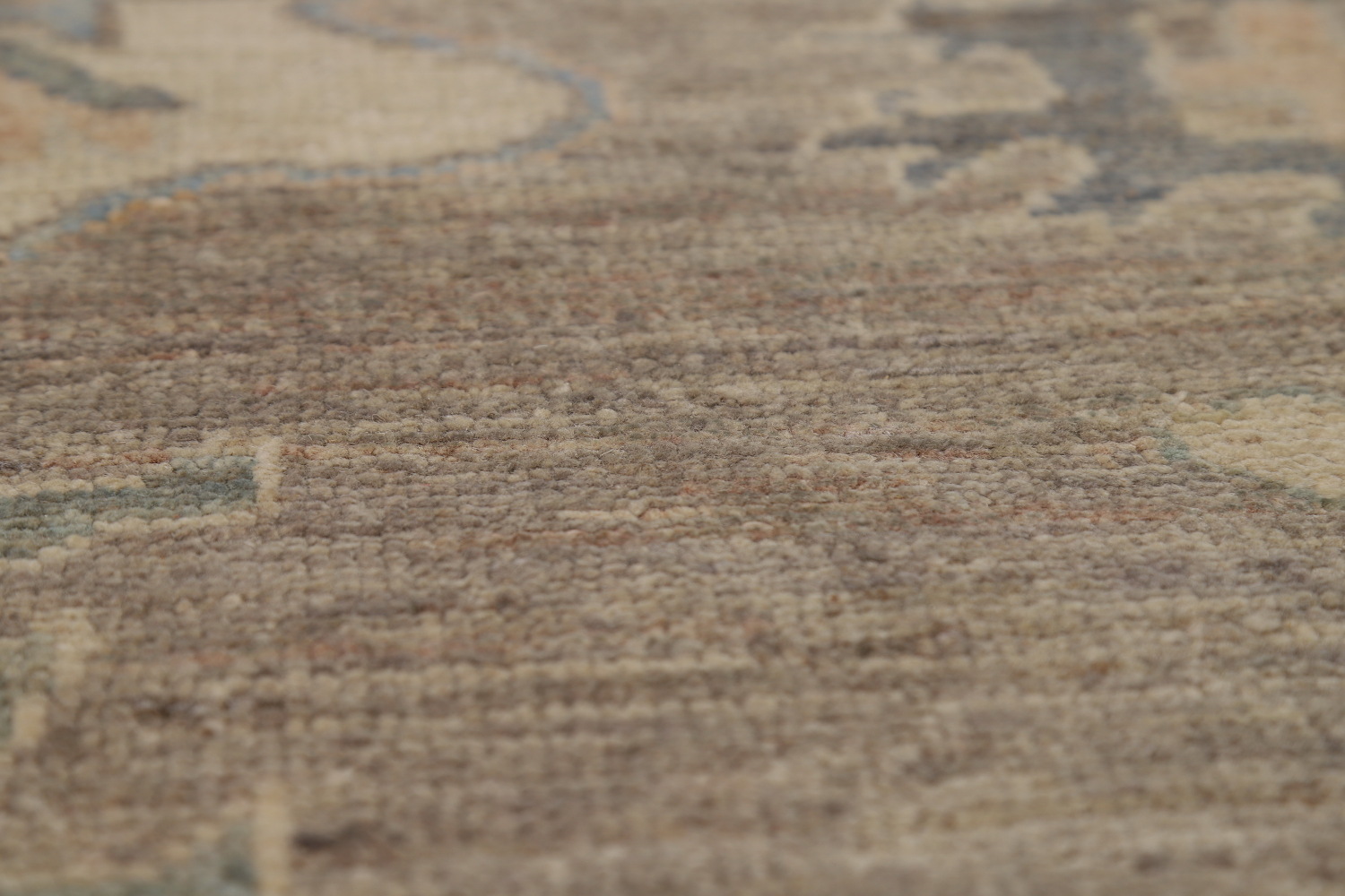 Vegetable Dye Brown Floral Oushak Turkish Area Rug 8x10