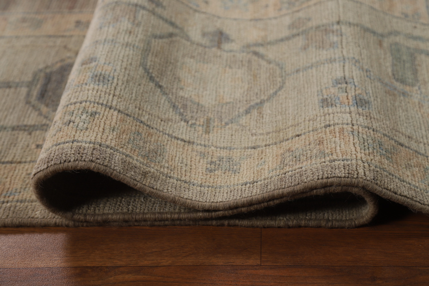 Vegetable Dye Brown Floral Oushak Turkish Area Rug 8x10