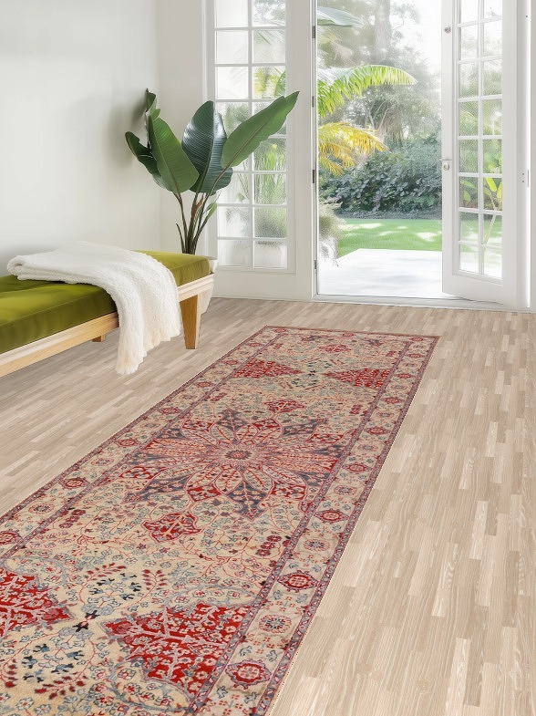 Vegetable Dye Floral Ziegler Oriental Runner Rug 3x12