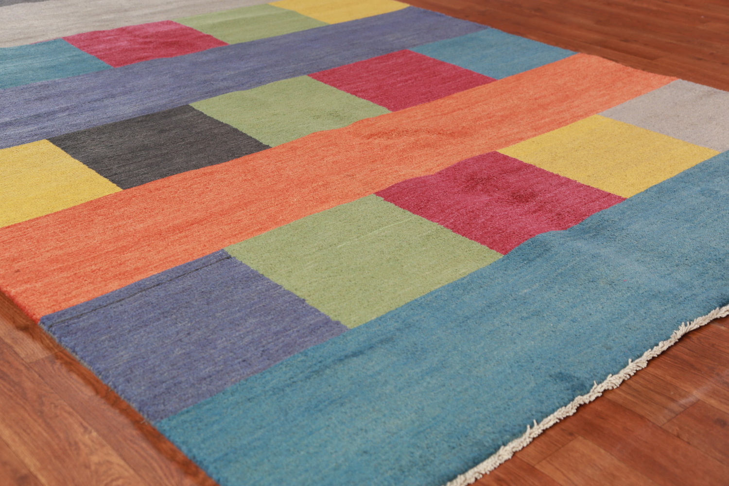 Modern Wool Gabbeh Oriental Area Rug 5x8