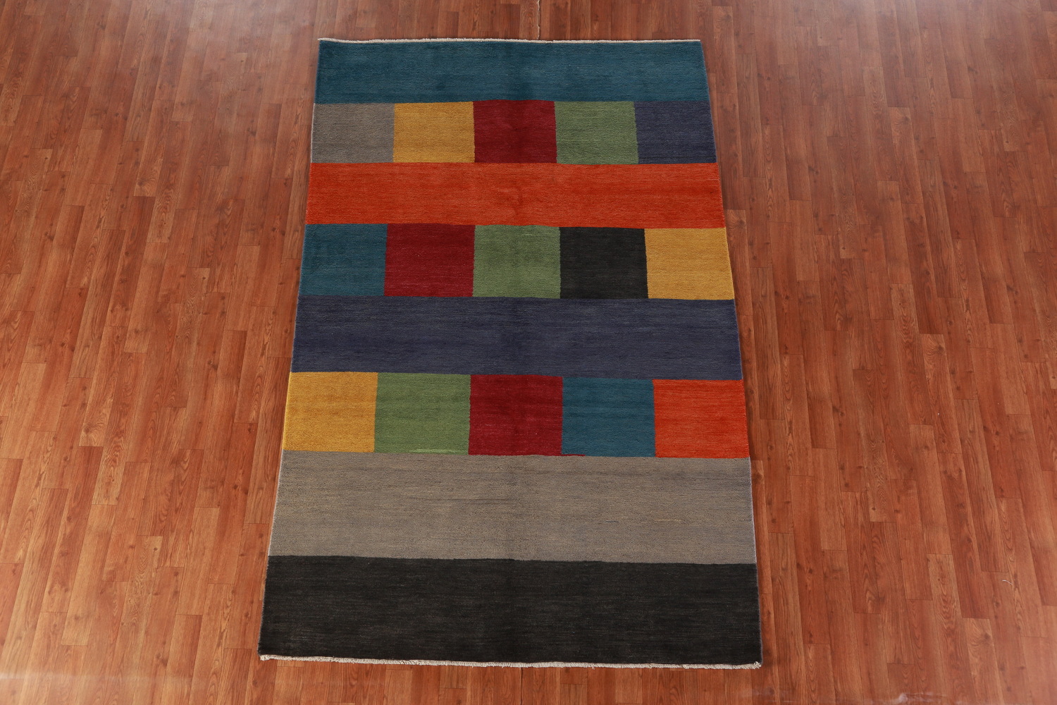 Modern Wool Gabbeh Oriental Area Rug 5x8