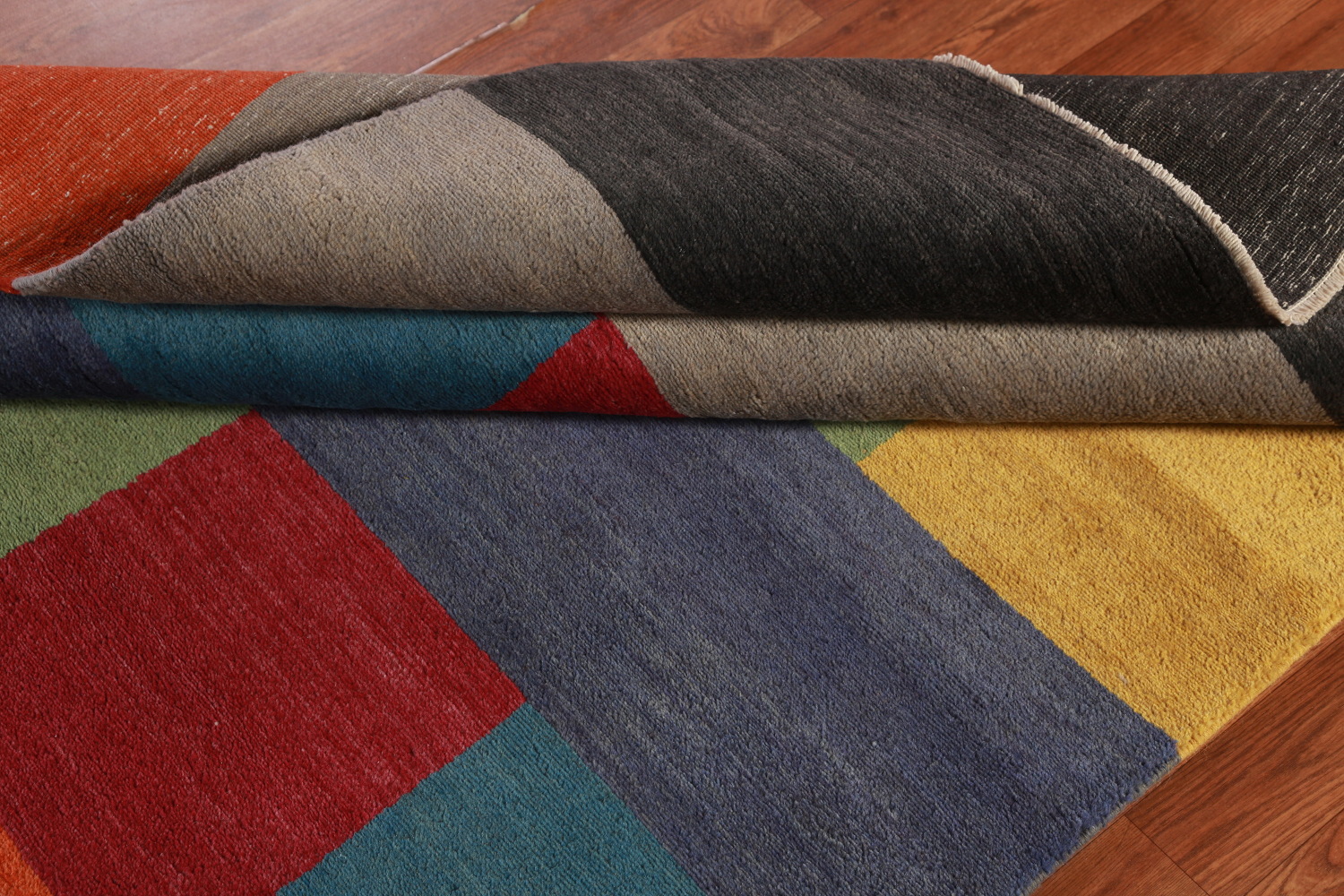 Modern Wool Gabbeh Oriental Area Rug 5x8
