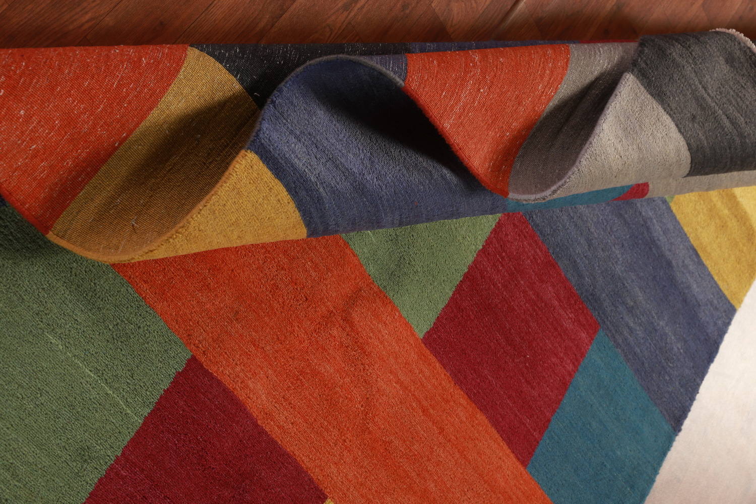 Modern Wool Gabbeh Oriental Area Rug 5x8