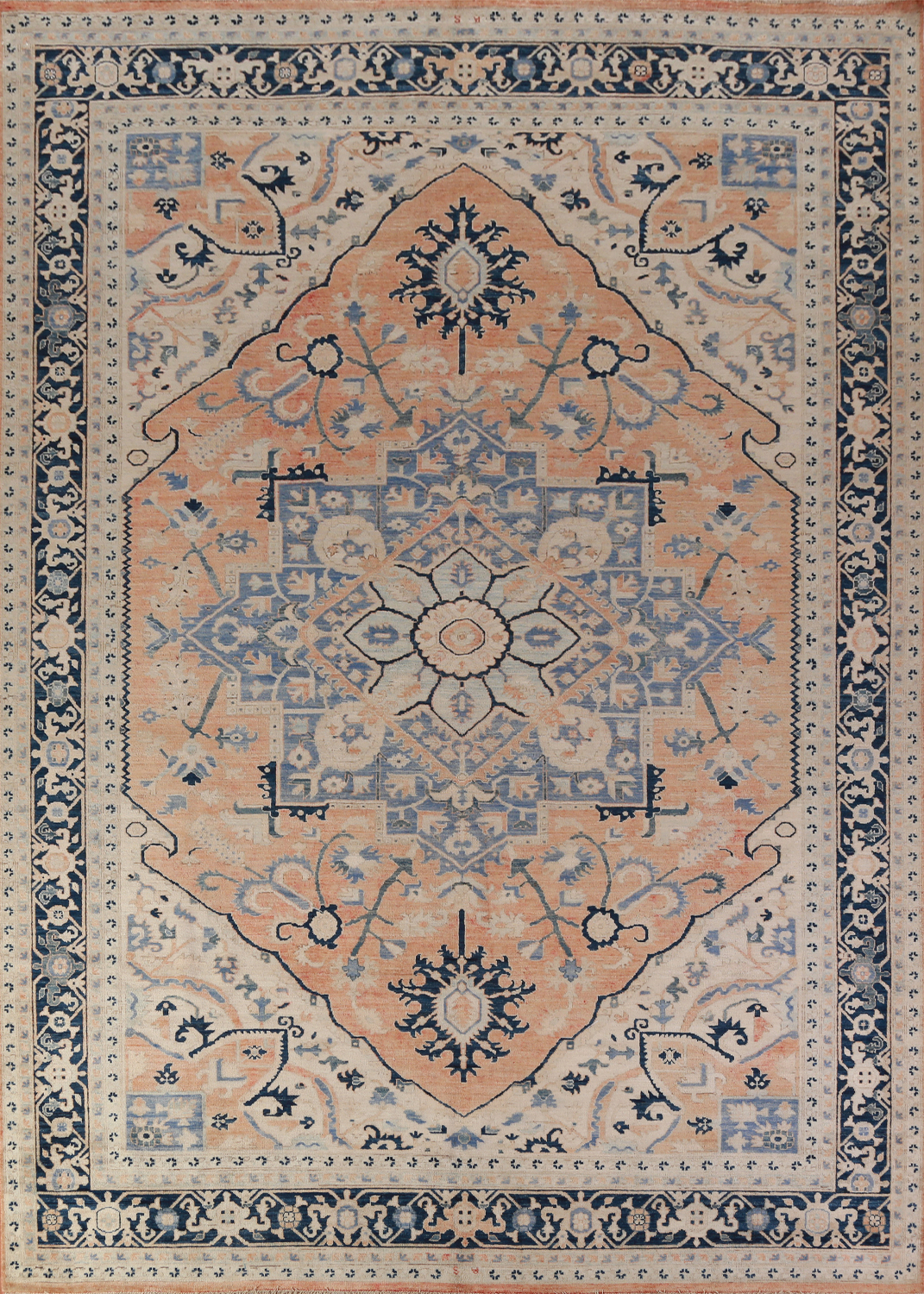 Vegetable Dye Wool Heriz Serapi Oriental Area Rug 9x12