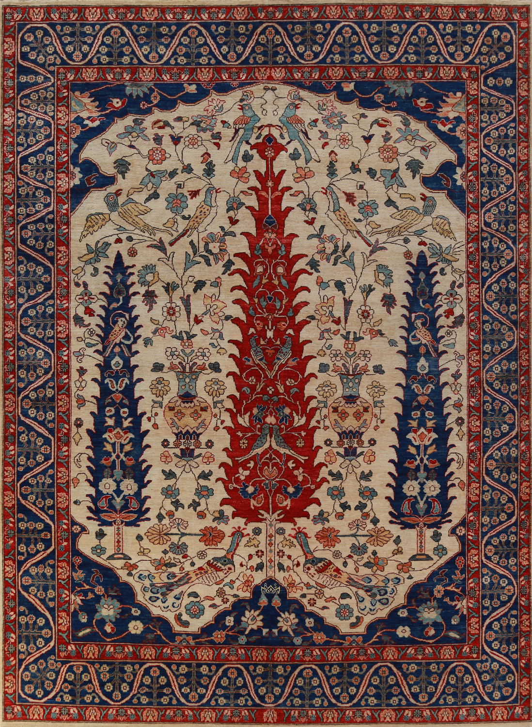 Vegetable Dye Animals Design Ziegler Oriental Area Rug 9x12