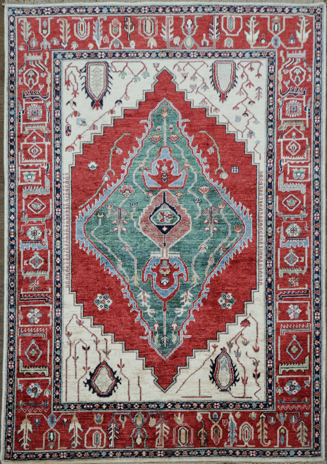 Vegetable Dye Heriz Serapi Oriental Rug 5x7