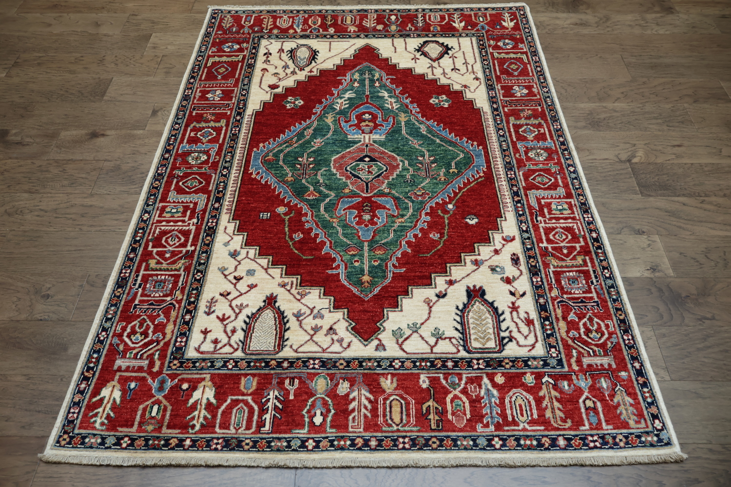 Vegetable Dye Heriz Serapi Oriental Rug 5x7