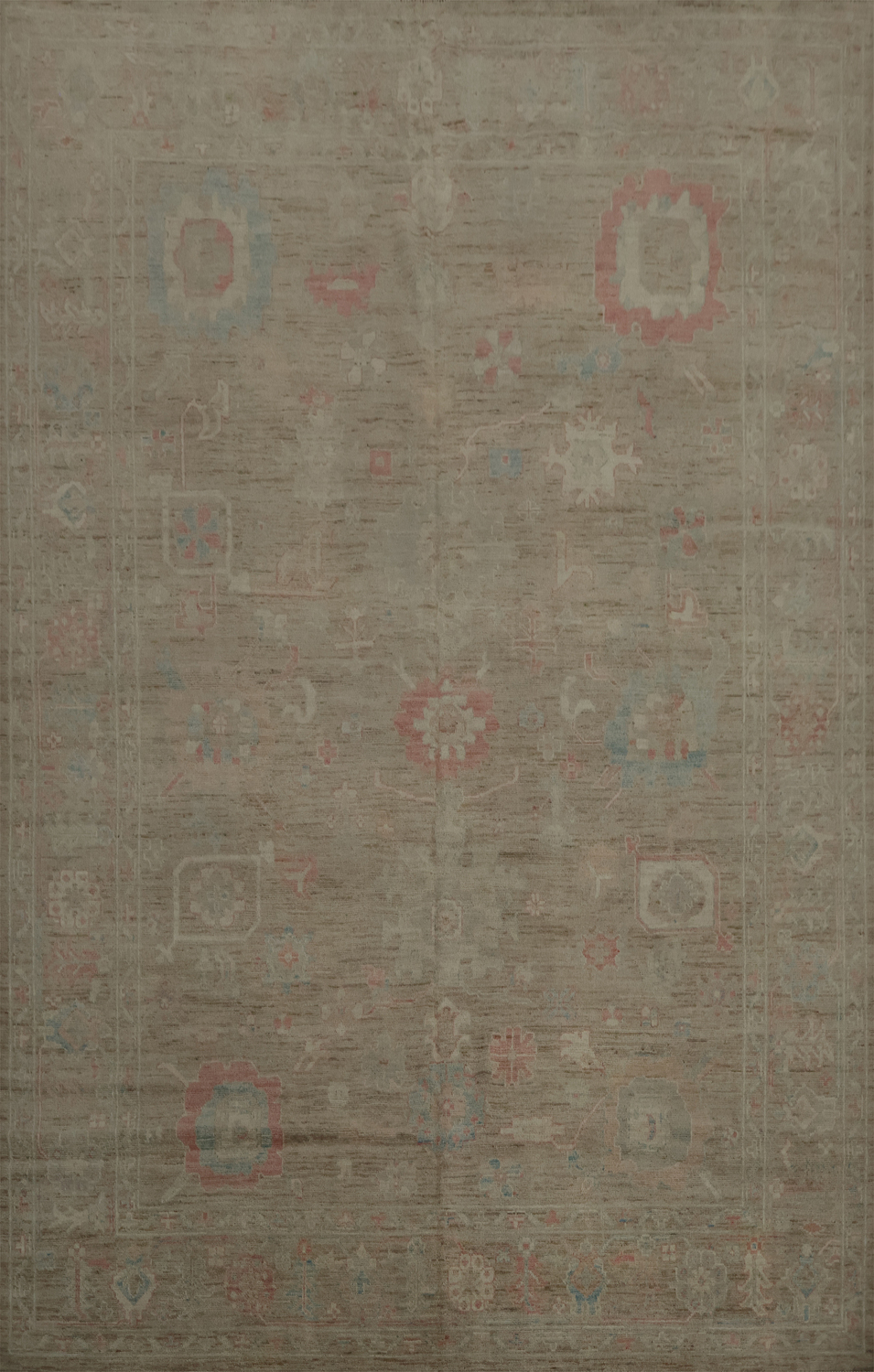 Soft Color Palette Oushak Area Rug 9x12 with Intricate Patterns