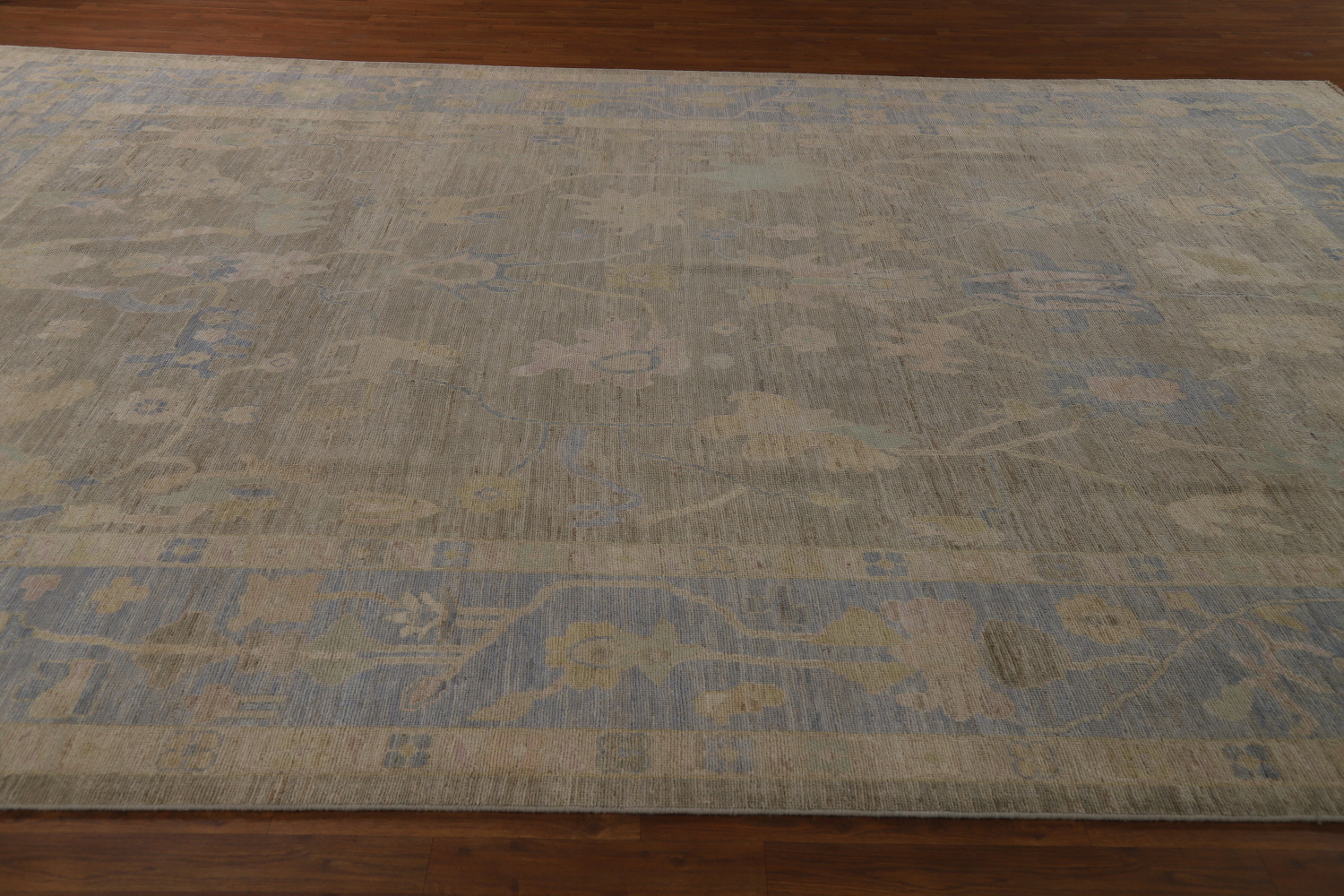 Vegetable Dye Floral Oushak Turkish Large Rug 10x14