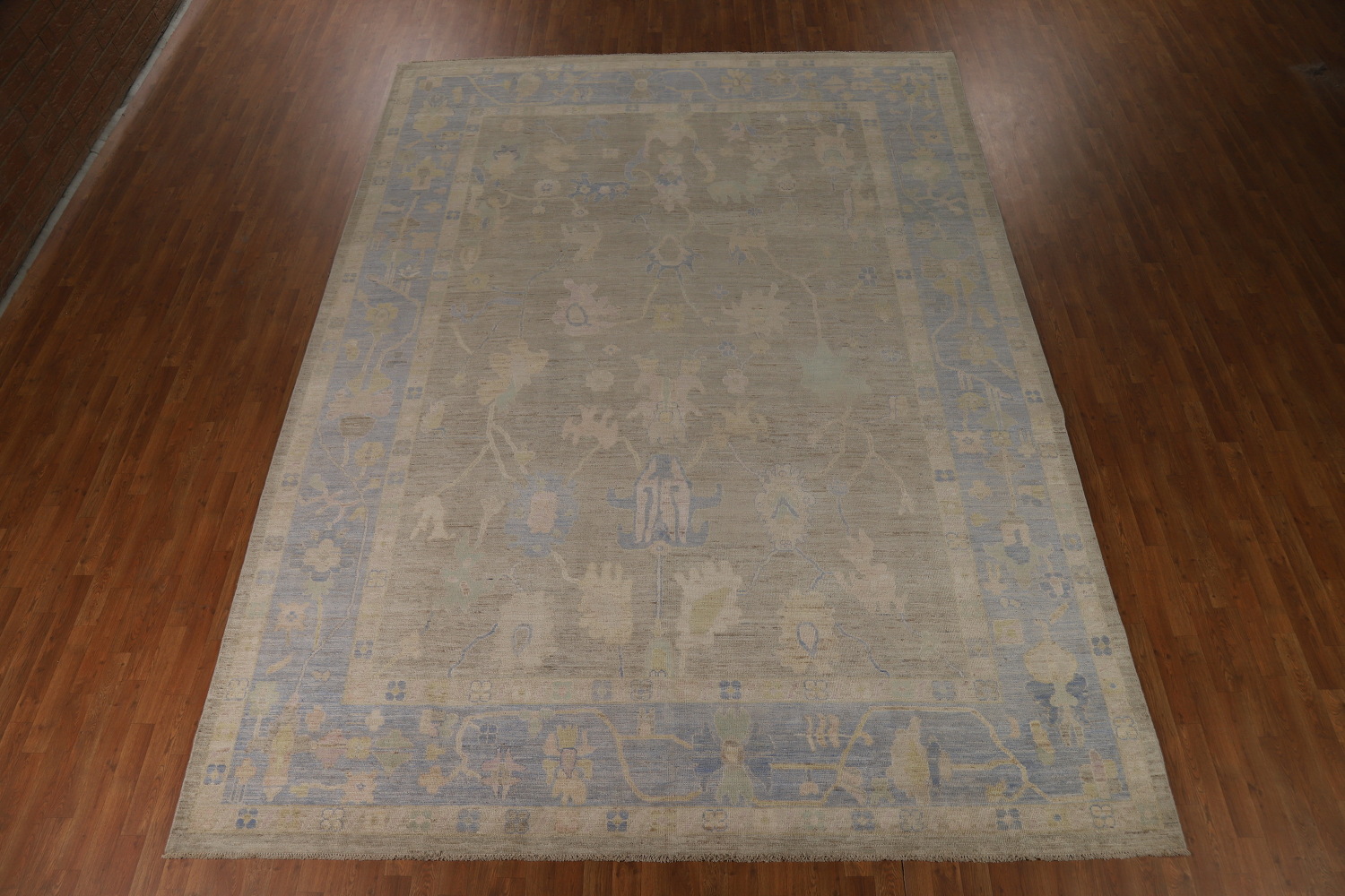 Vegetable Dye Floral Oushak Turkish Large Rug 10x14