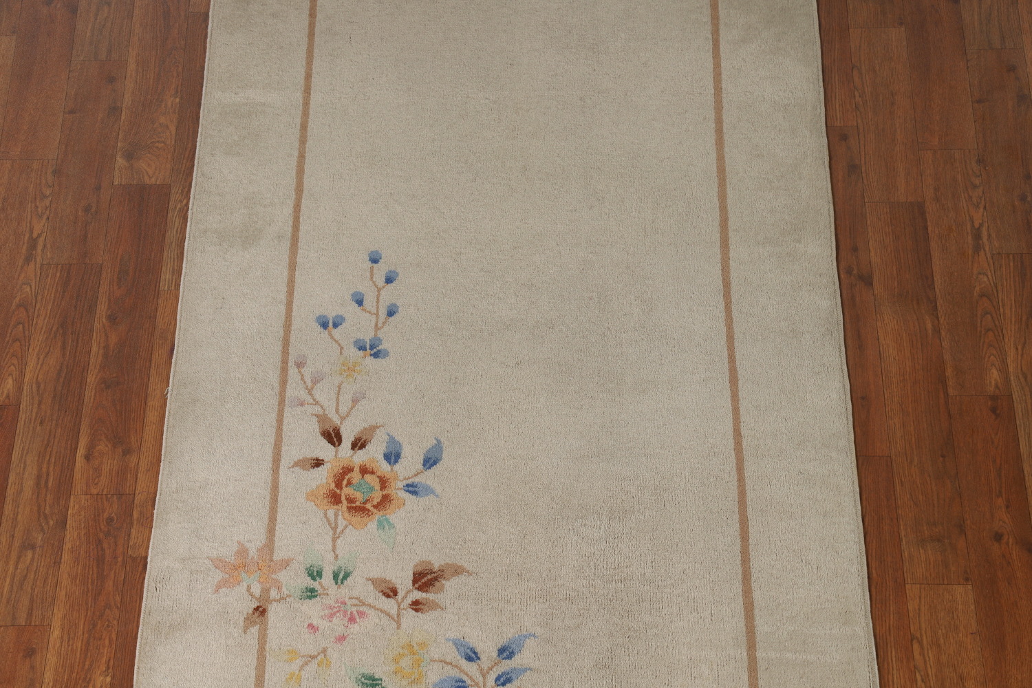Vegetable Dye Art Deco Chinese Runner Rug 3x12
