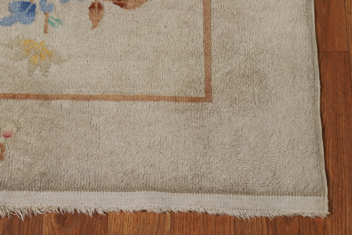 Vegetable Dye Art Deco Chinese Runner Rug 3x12