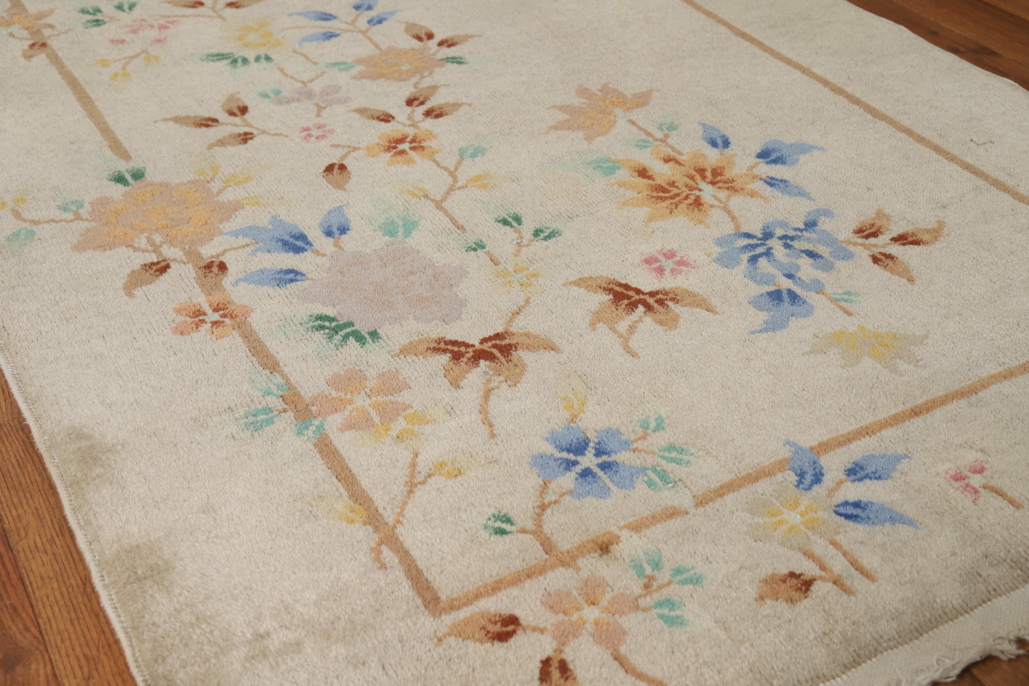 Vegetable Dye Art Deco Chinese Runner Rug 3x12