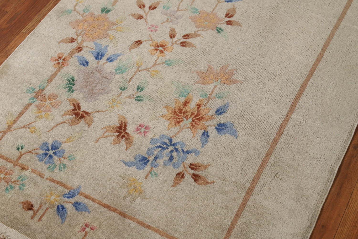 Vegetable Dye Art Deco Chinese Runner Rug 3x12