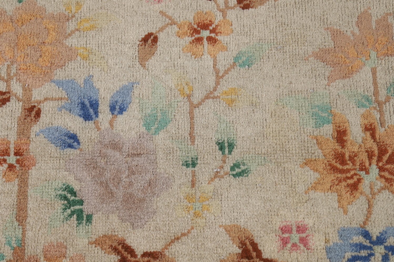 Vegetable Dye Art Deco Chinese Runner Rug 3x12