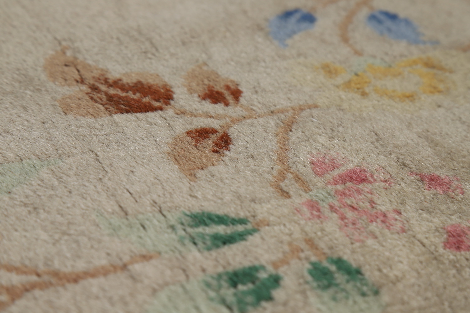 Vegetable Dye Art Deco Chinese Runner Rug 3x12