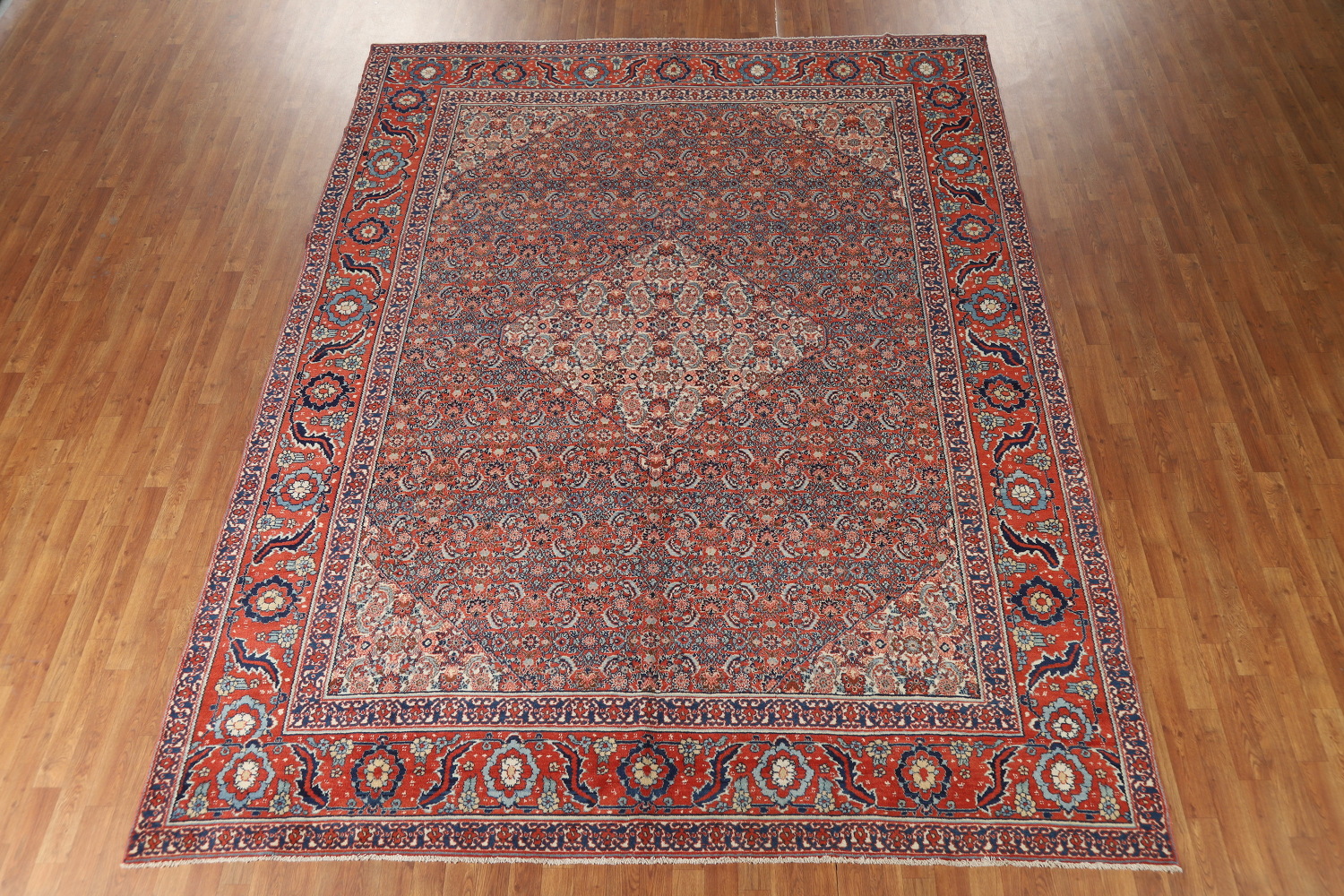 Antique Vegetable Dye Senneh Persian Area Rug 9x12