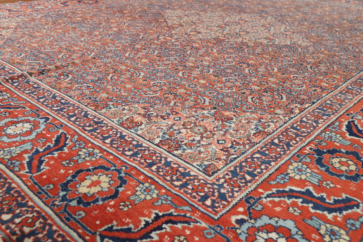 Antique Vegetable Dye Senneh Persian Area Rug 9x12