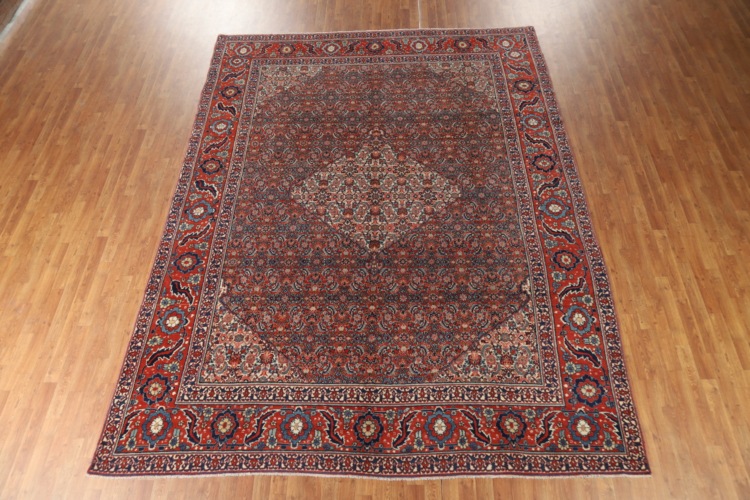 Antique Vegetable Dye Senneh Persian Area Rug 9x12