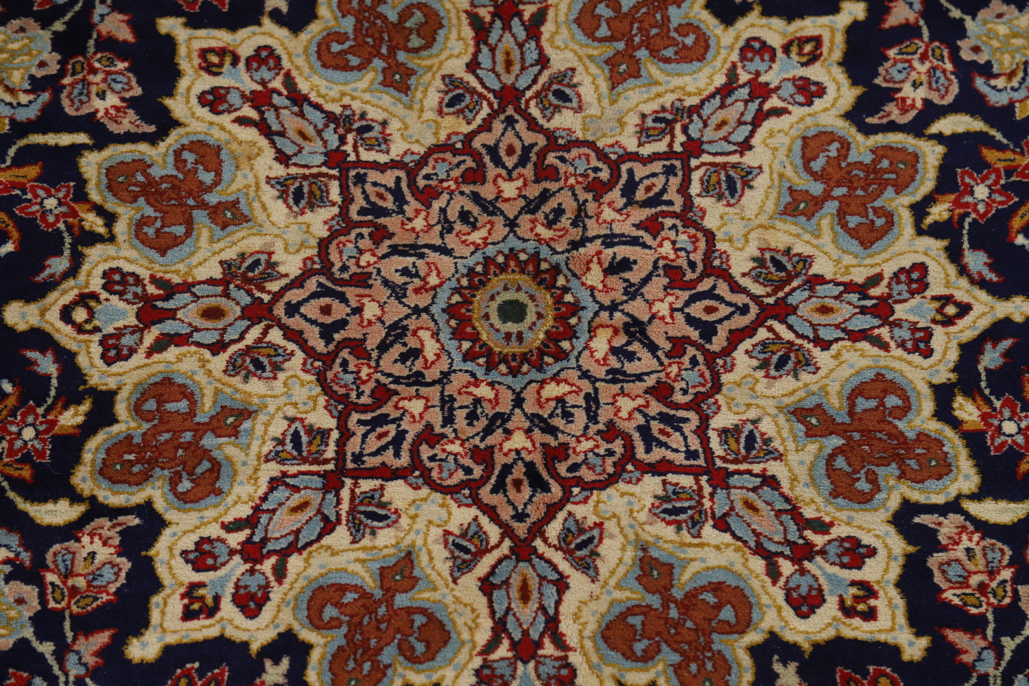 Vegetable Dye Vintage Signed Isfahan Persian Rug 5x7