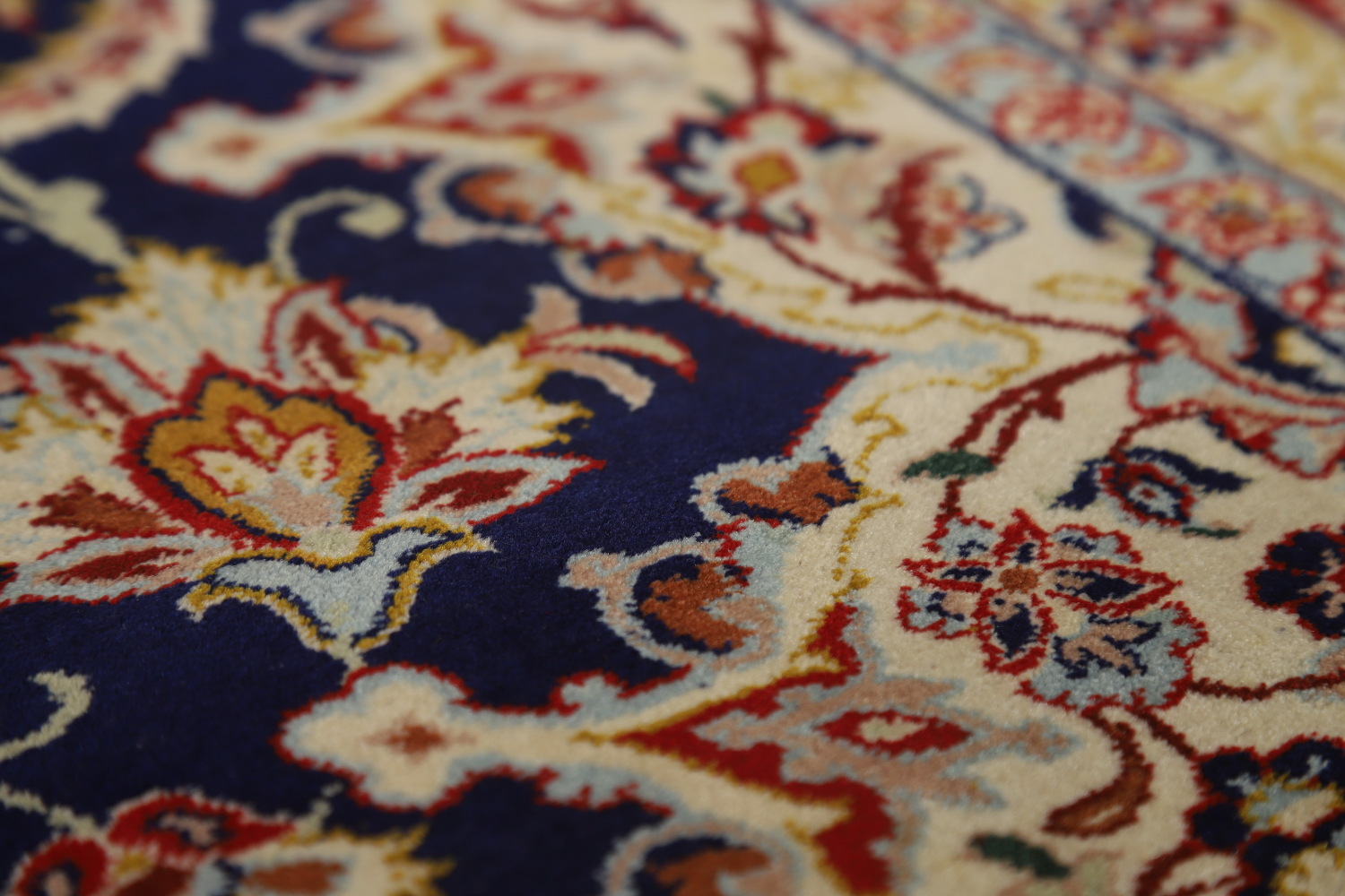 Vegetable Dye Vintage Signed Isfahan Persian Rug 5x7