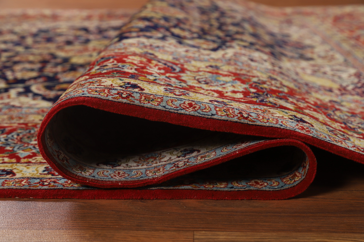 Vegetable Dye Vintage Signed Isfahan Persian Rug 5x7