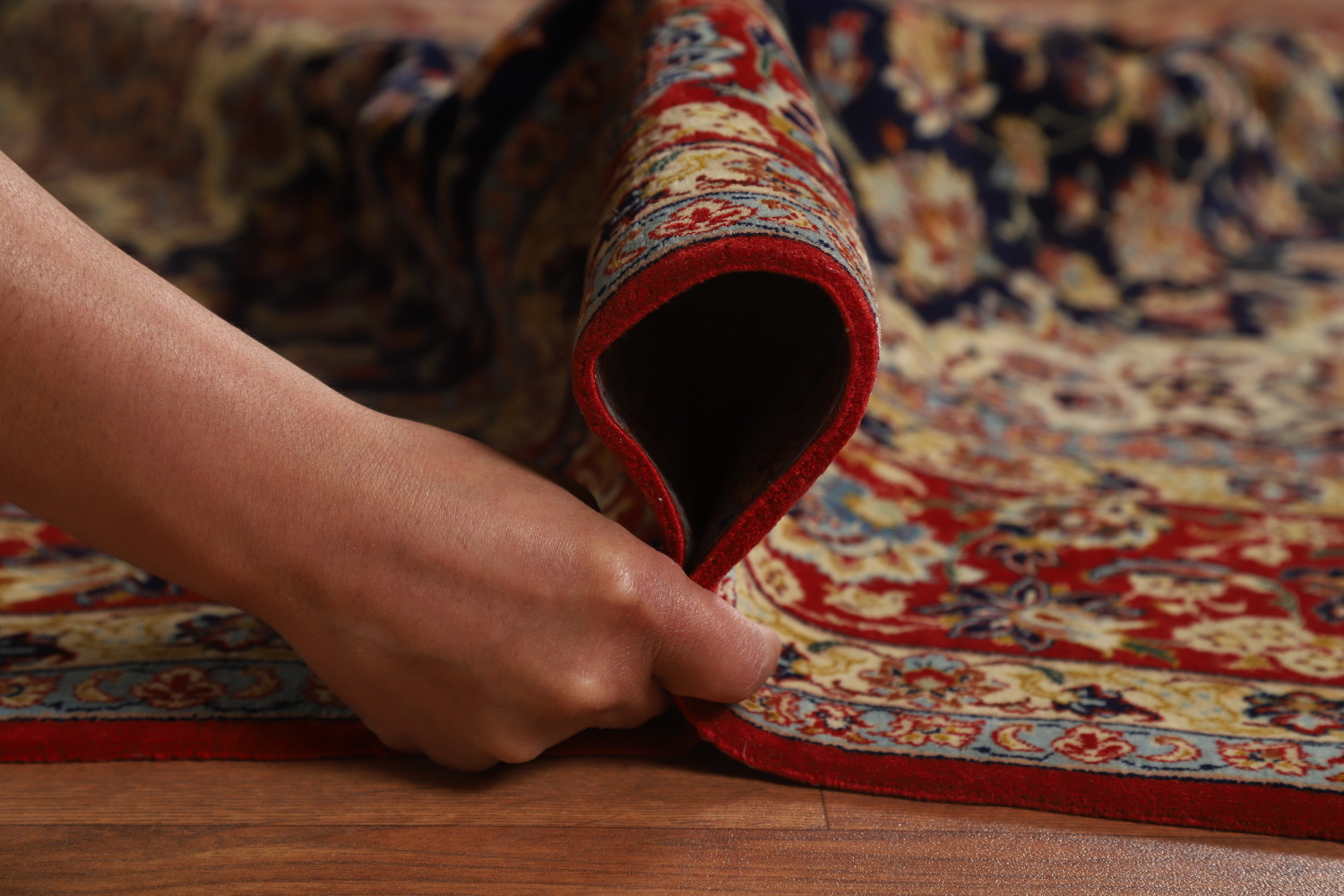 Vegetable Dye Vintage Signed Isfahan Persian Rug 5x7