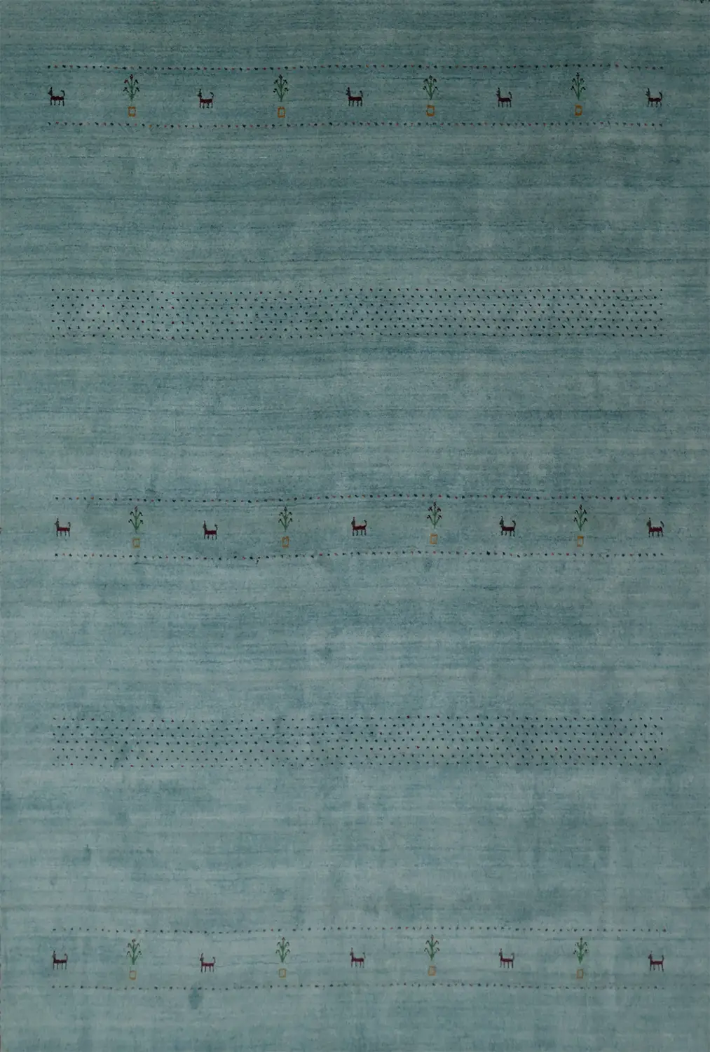 Serene Blue Gabbeh Area Rug with Subtle Geometric Accents 8x10