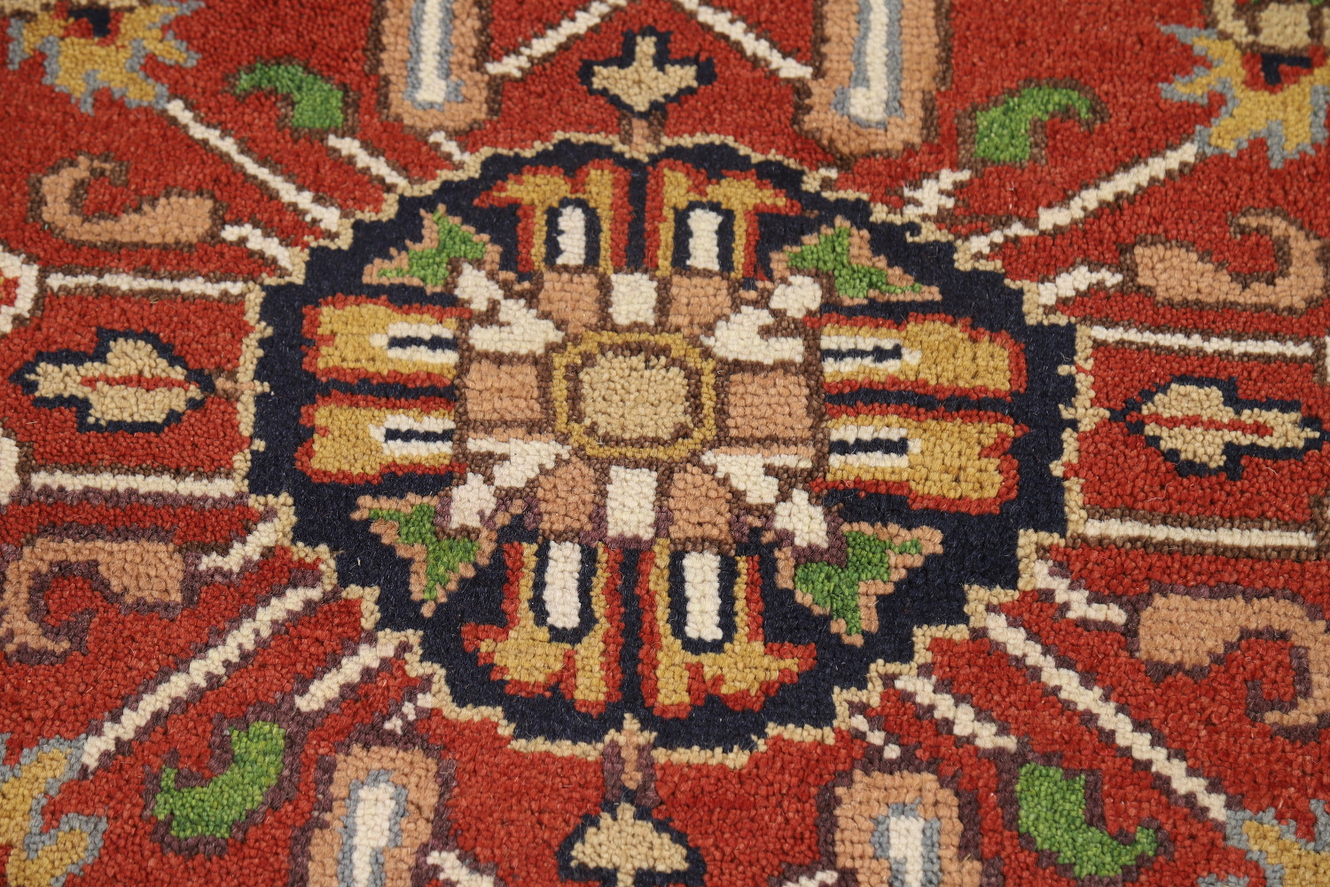 Orange Medallion Heriz Serapi Indian Area Rug 9x12