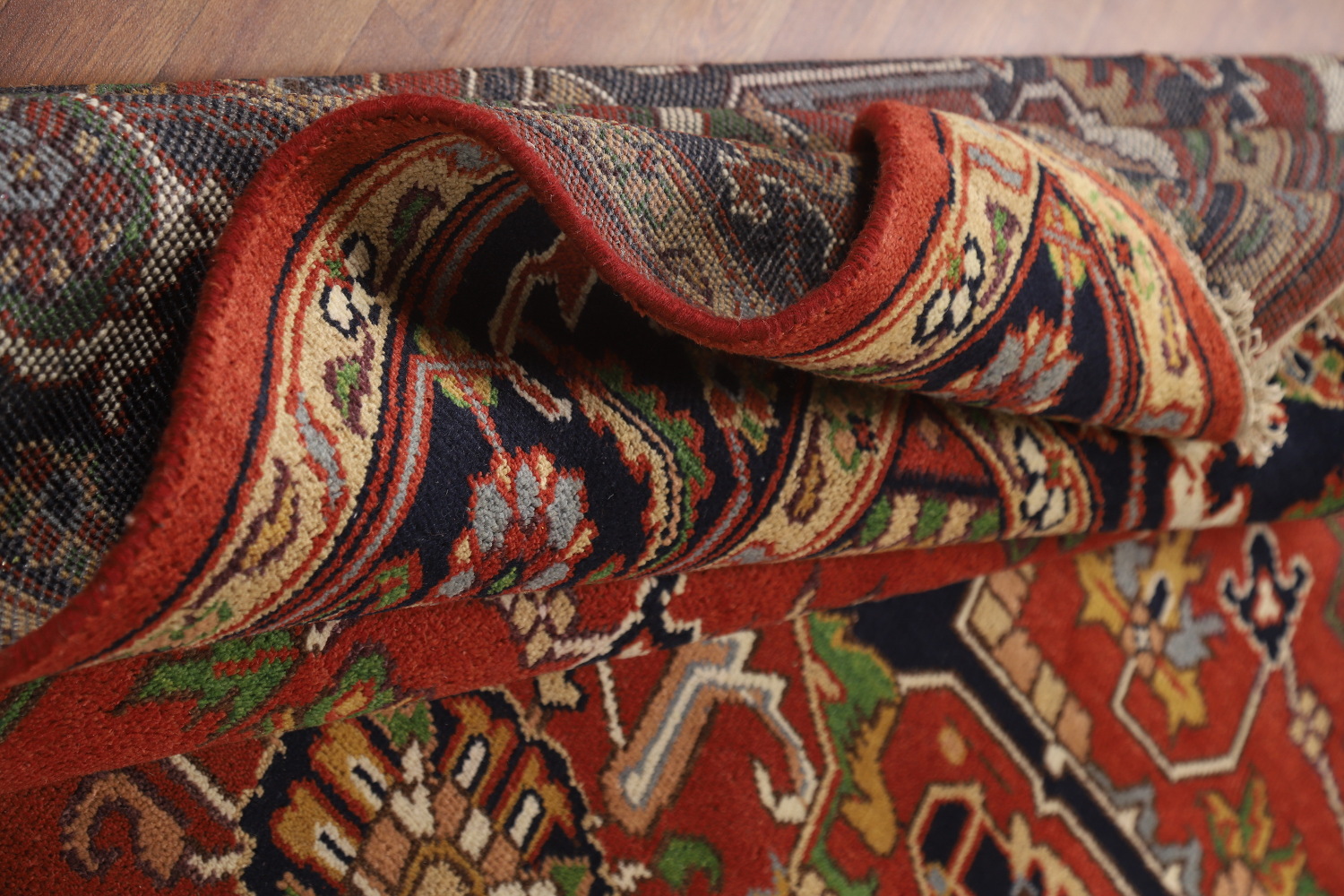 Orange Medallion Heriz Serapi Indian Area Rug 9x12