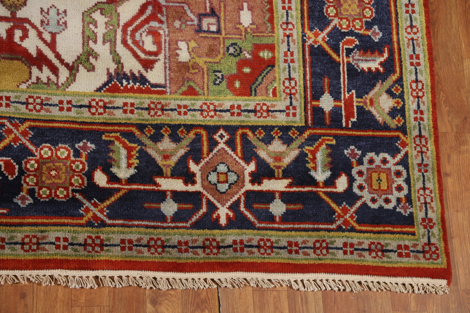 Wool Medallion Heriz Serapi Indian Area Rug 9x12