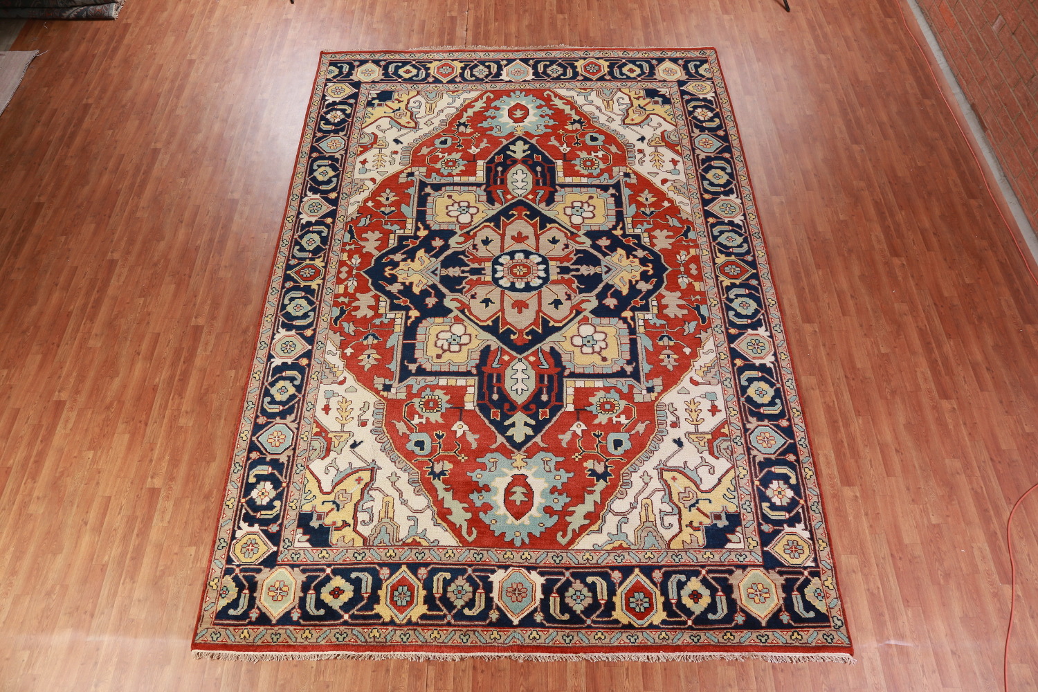 Geometric Heriz Serapi Indian Area Rug 9x14