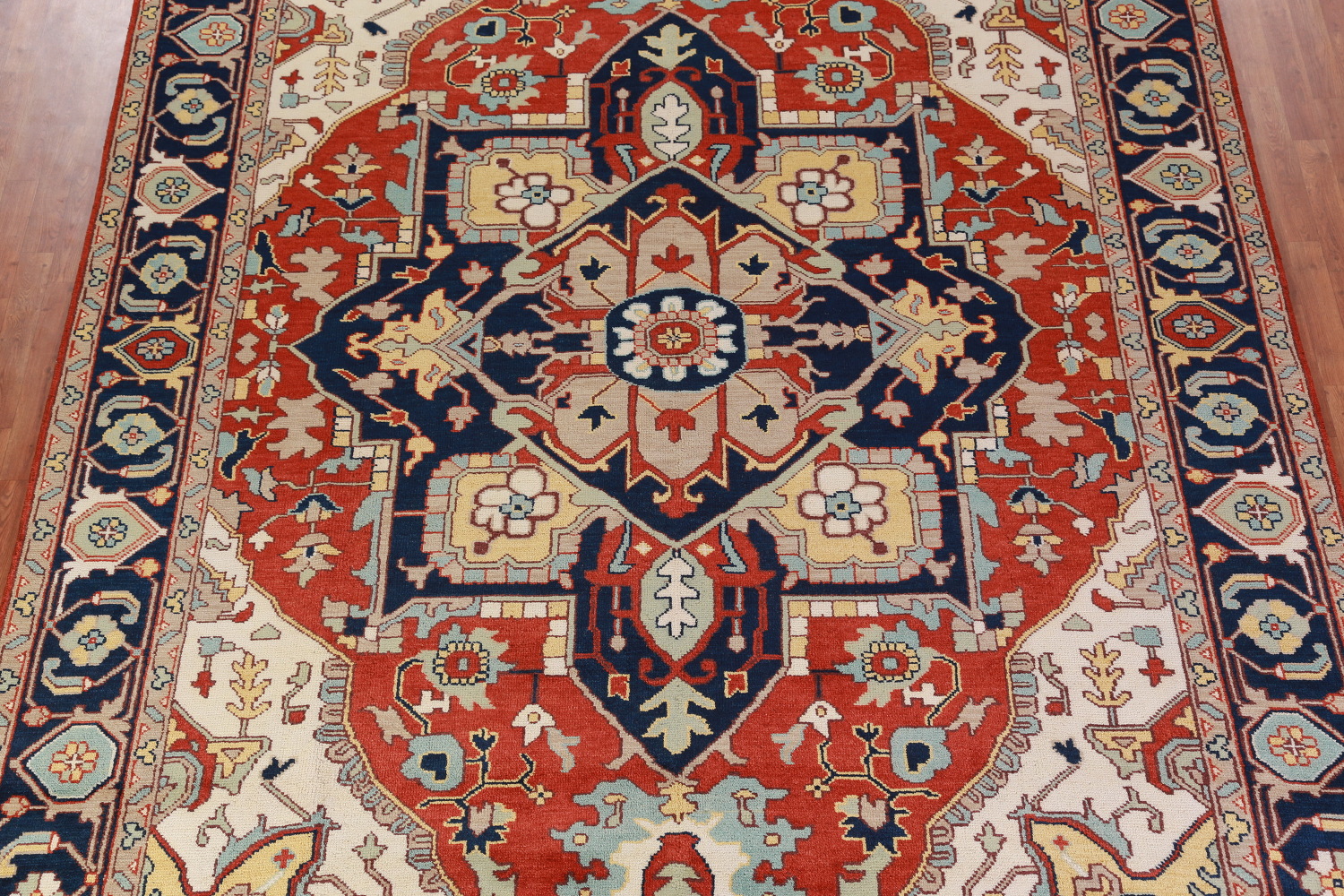 Geometric Heriz Serapi Indian Area Rug 9x14