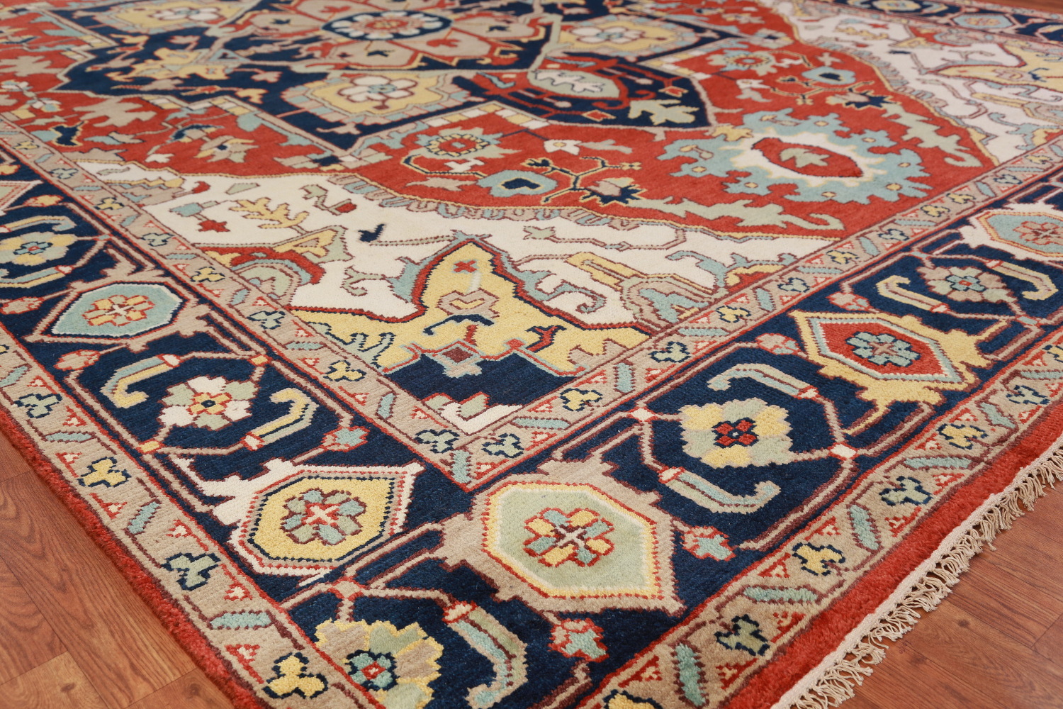 Geometric Heriz Serapi Indian Area Rug 9x14