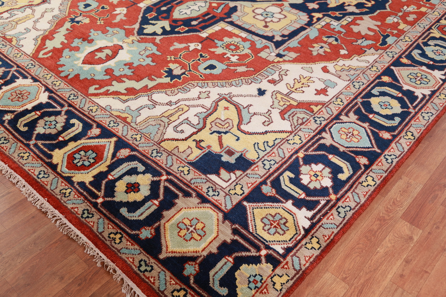 Geometric Heriz Serapi Indian Area Rug 9x14