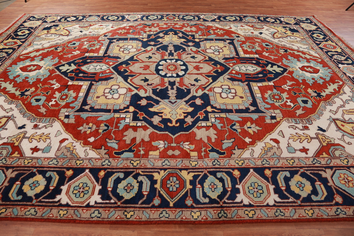 Geometric Heriz Serapi Indian Area Rug 9x14