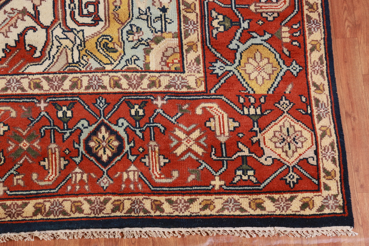 Geometric Heriz Serapi Indian Large Rug 10x14