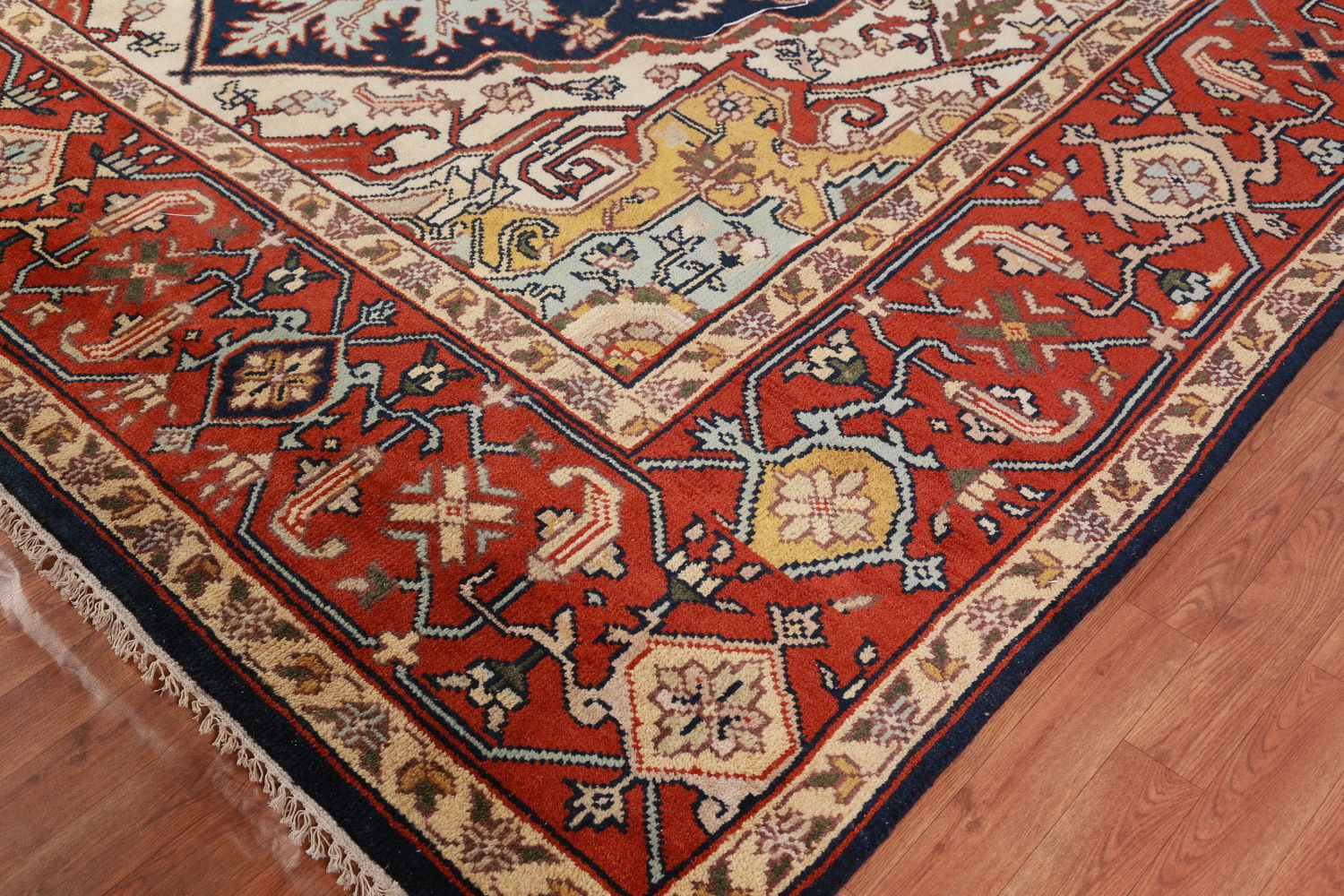 Geometric Heriz Serapi Indian Large Rug 10x14
