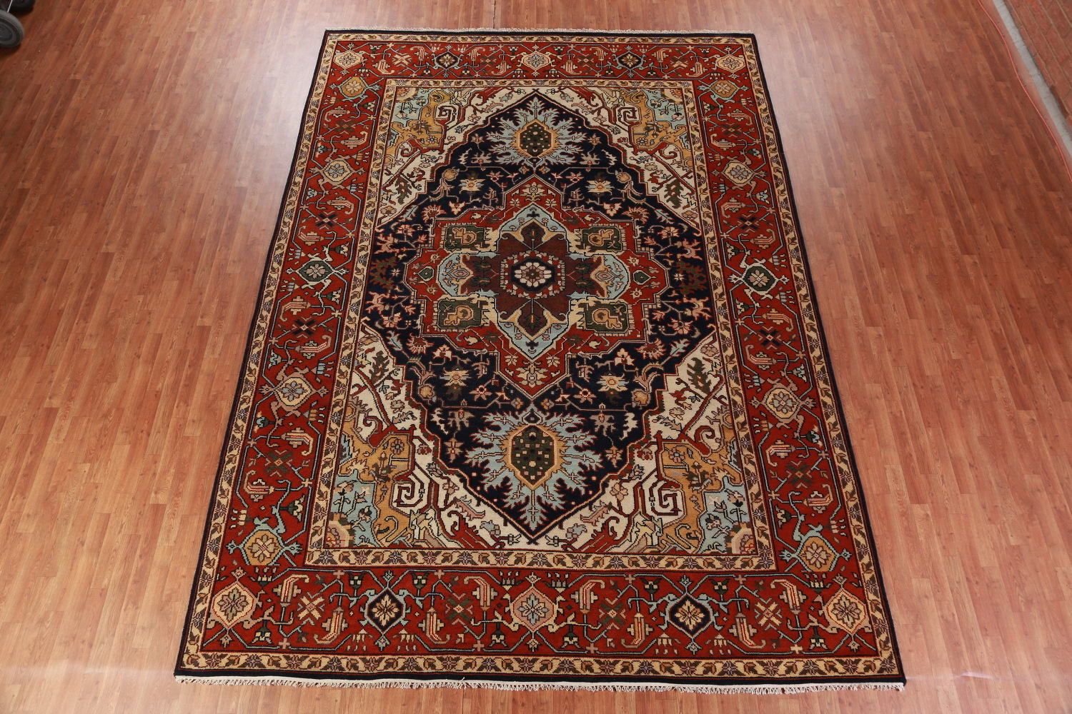 Geometric Heriz Serapi Indian Large Rug 10x14