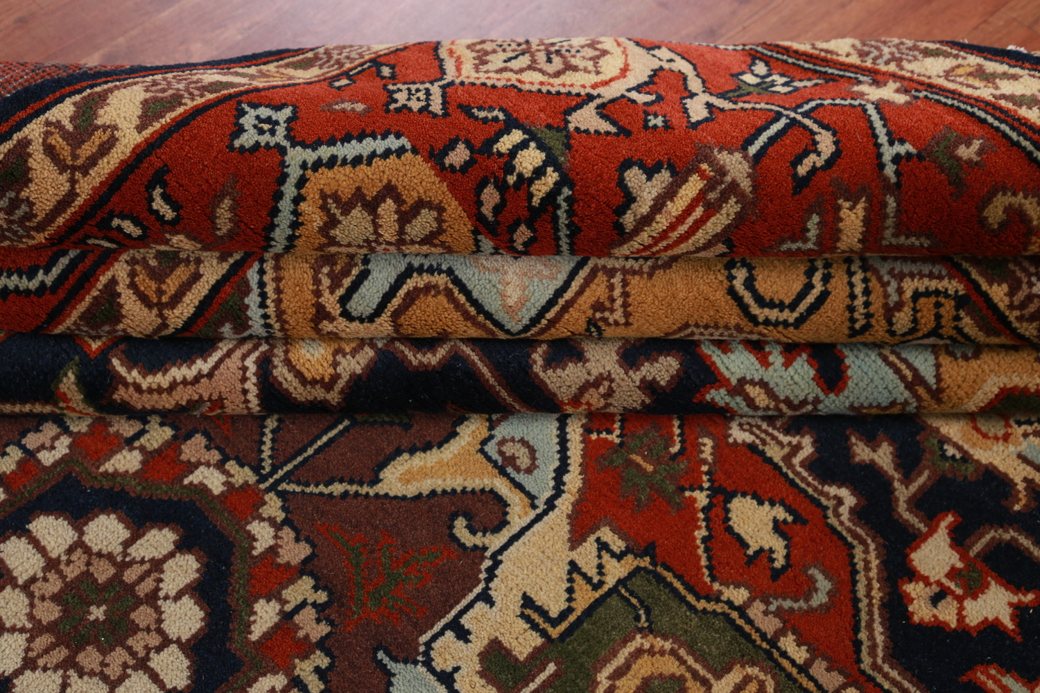 Geometric Heriz Serapi Indian Large Rug 10x14